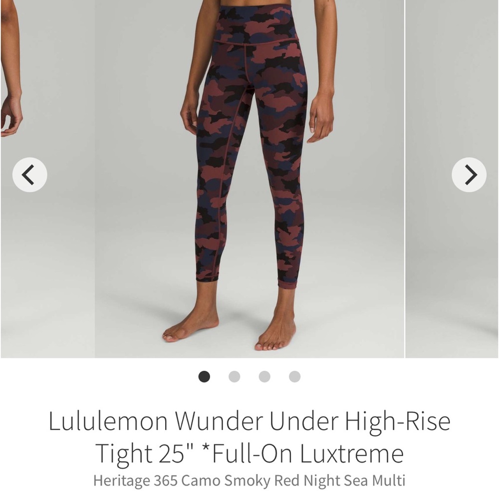 Lululemon wunder under high rise leggings luxstream size 2 camo NWT